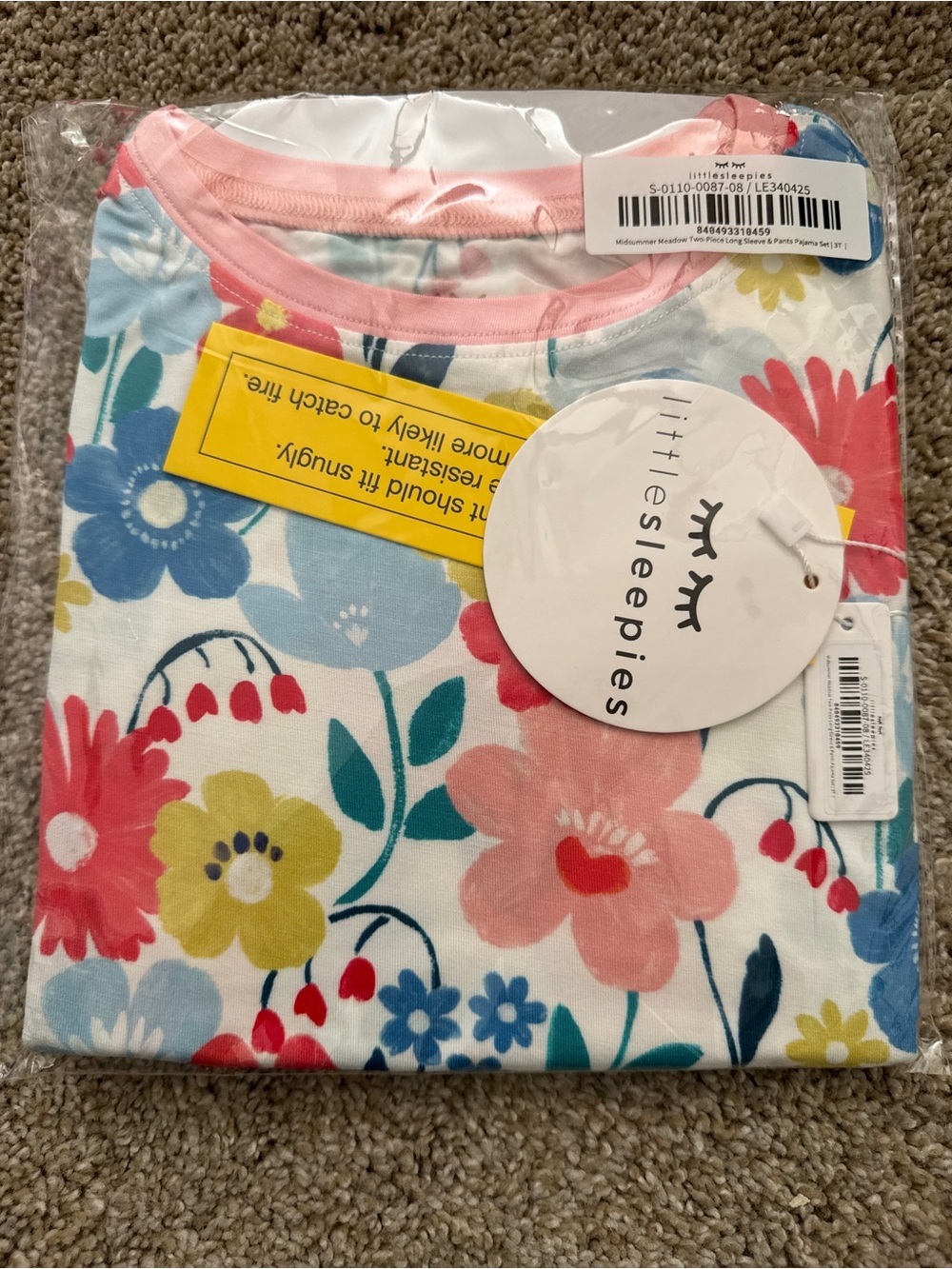 3T Toddler Girl’s Little Sleepies MidSummer Meadow Bamboo Pajamas NWT